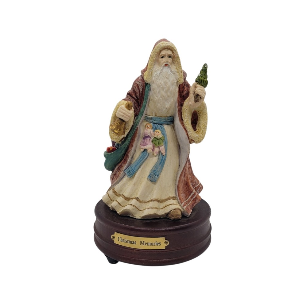 Vintage 1989 Arnart Christmas Memories Musical Santa Claus Figurine 7 Inch